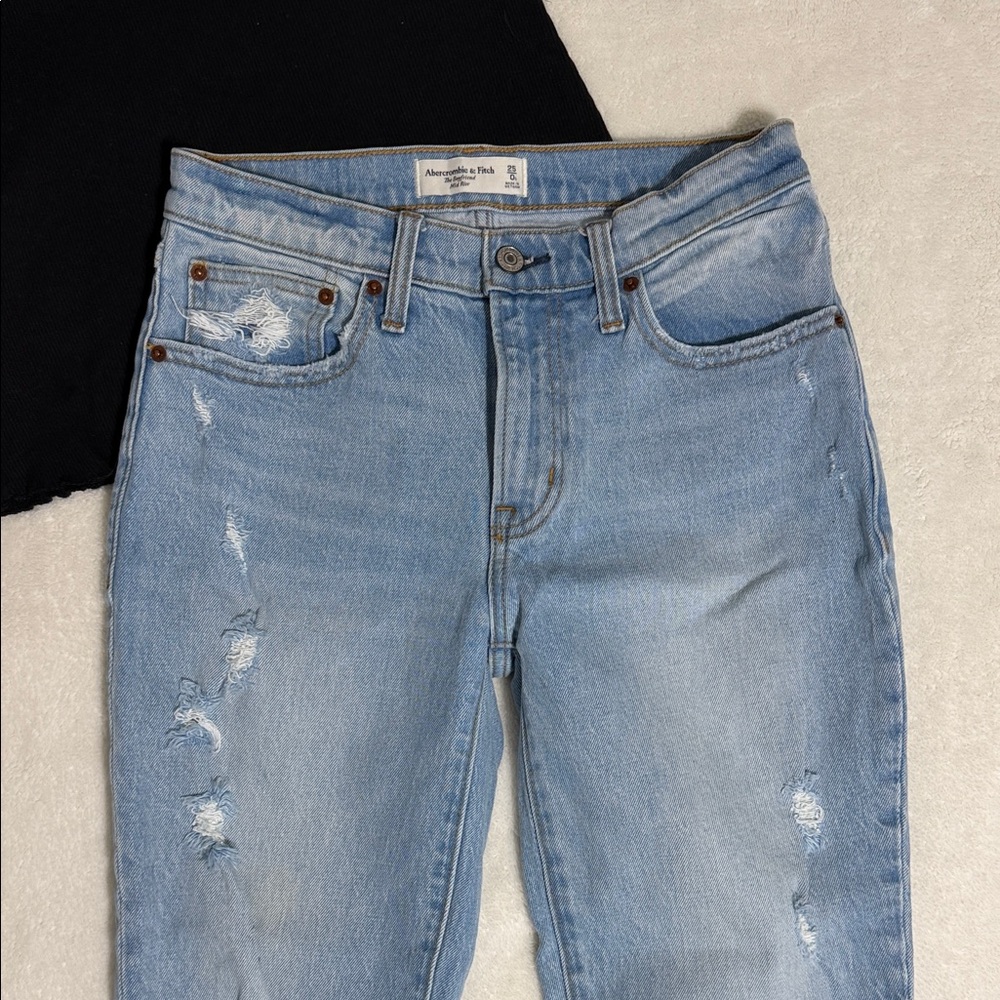 Abercrombie & Fitch Light Blue Boyfriend Midrise Jeans